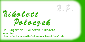 nikolett poloczek business card